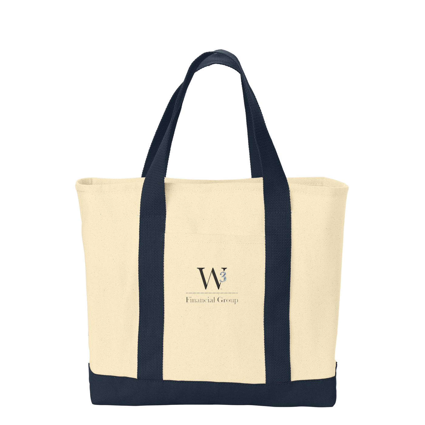Port Authority - Ideal Twill Two-Tone Shopping Tote — Natural/ Navy