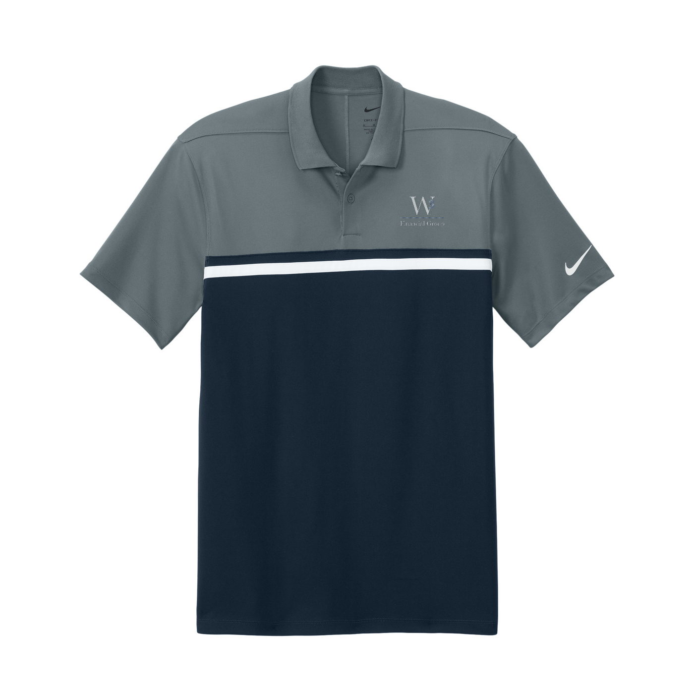Nike Dri-FIT Victory Colorblock Polo — Cool Grey/ Navy/ White