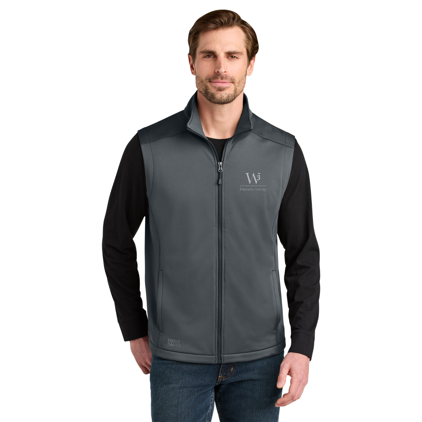 Eddie Bauer Smooth Mid Layer Fleece Vest — model