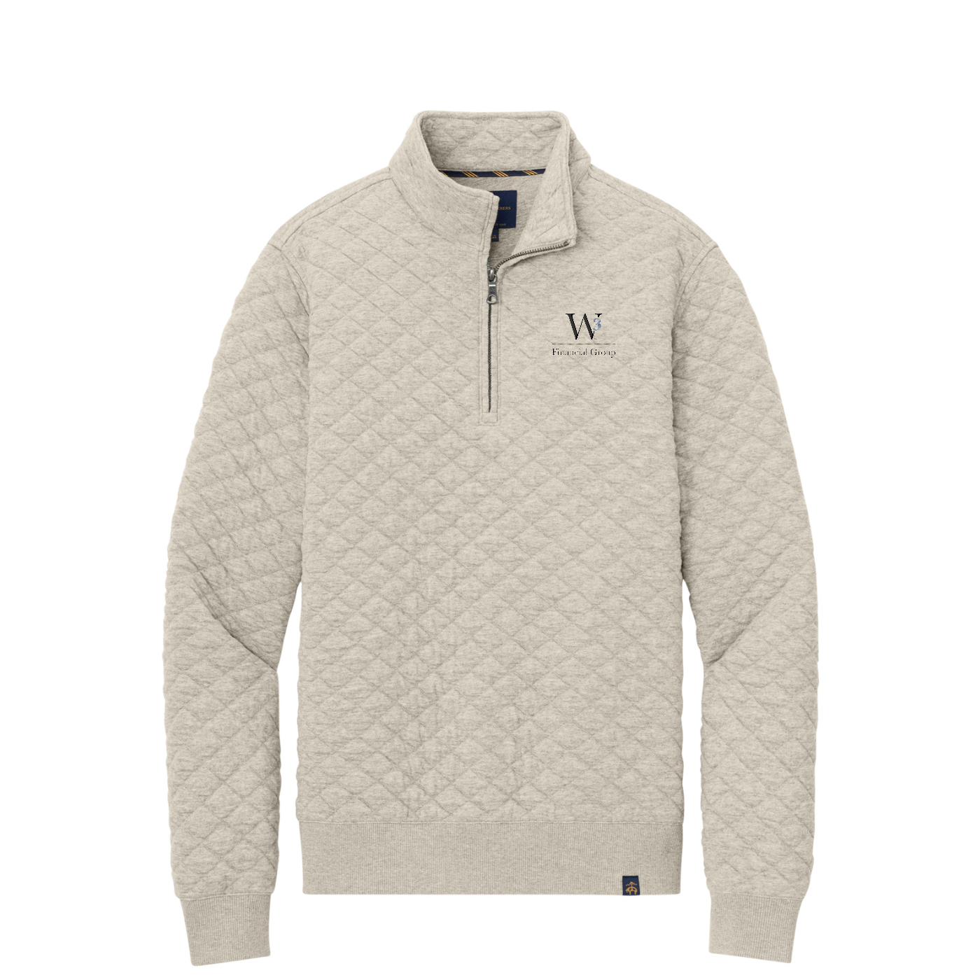 Brooks Brothers Diamond Quilt 1/4-Zip — Oatmeal Heather