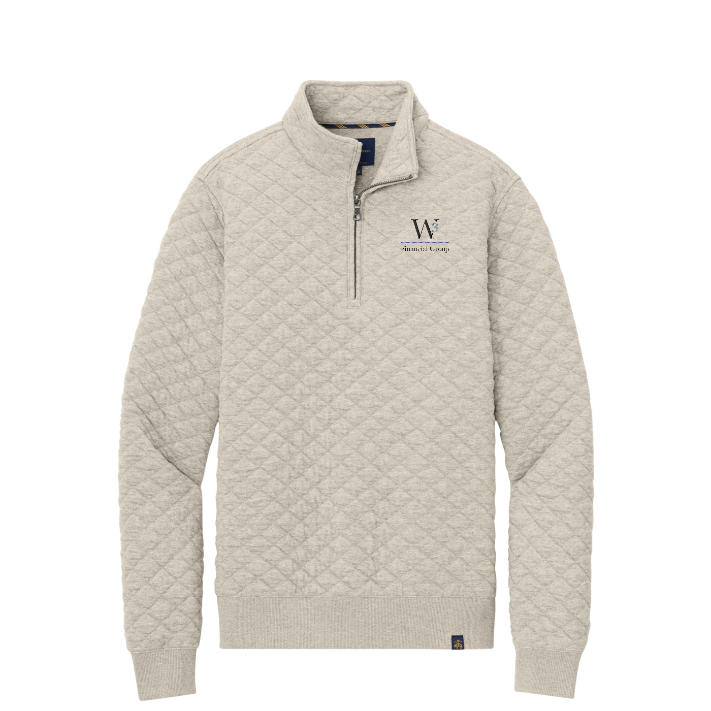 Brooks Brothers Diamond Quilt 1/4-Zip — Oatmeal Heather