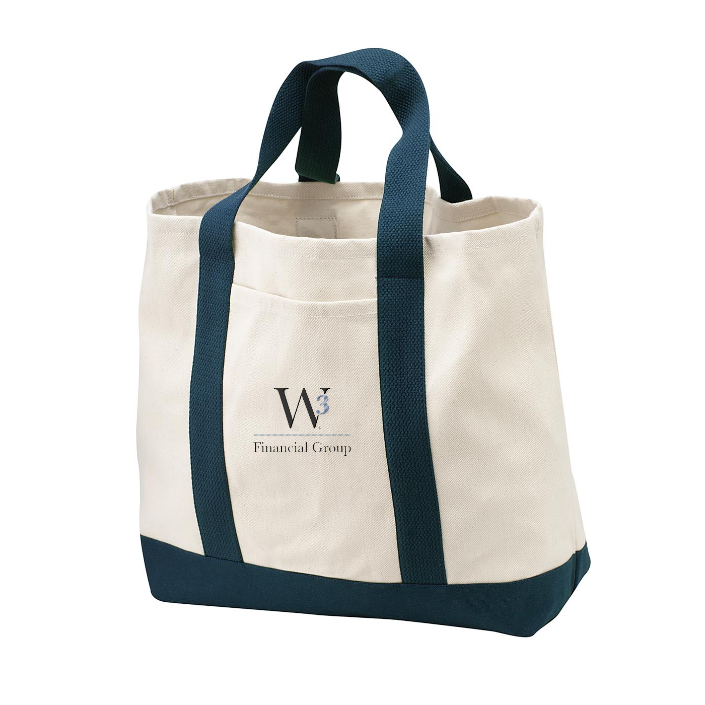 Port Authority - Ideal Twill Two-Tone Shopping Tote — Natural/ Navy
