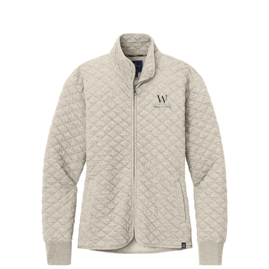 Brooks Brothers Women's Diamond Quilt Full-Zip — Oatmeal Heather