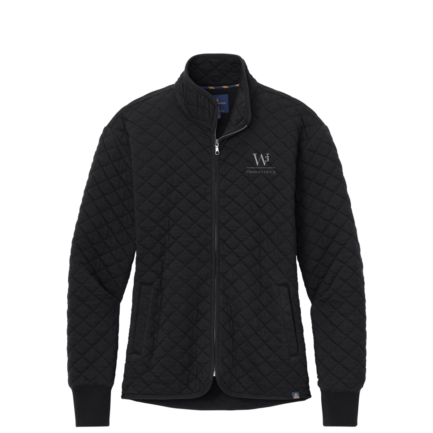 Brooks Brothers Women's Diamond Quilt Full-Zip — Deep Black