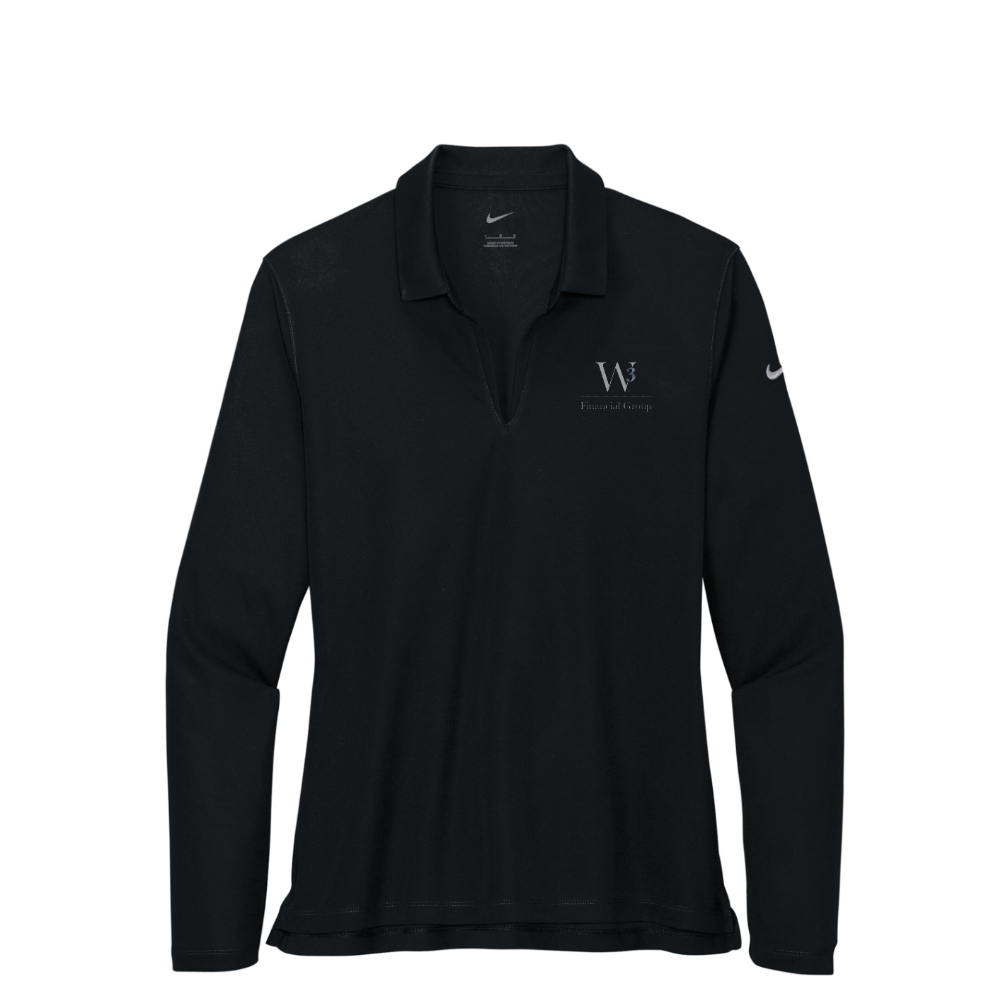 Nike Women's Dri-FIT Micro Pique 2.0 Long Sleeve Polo — Black