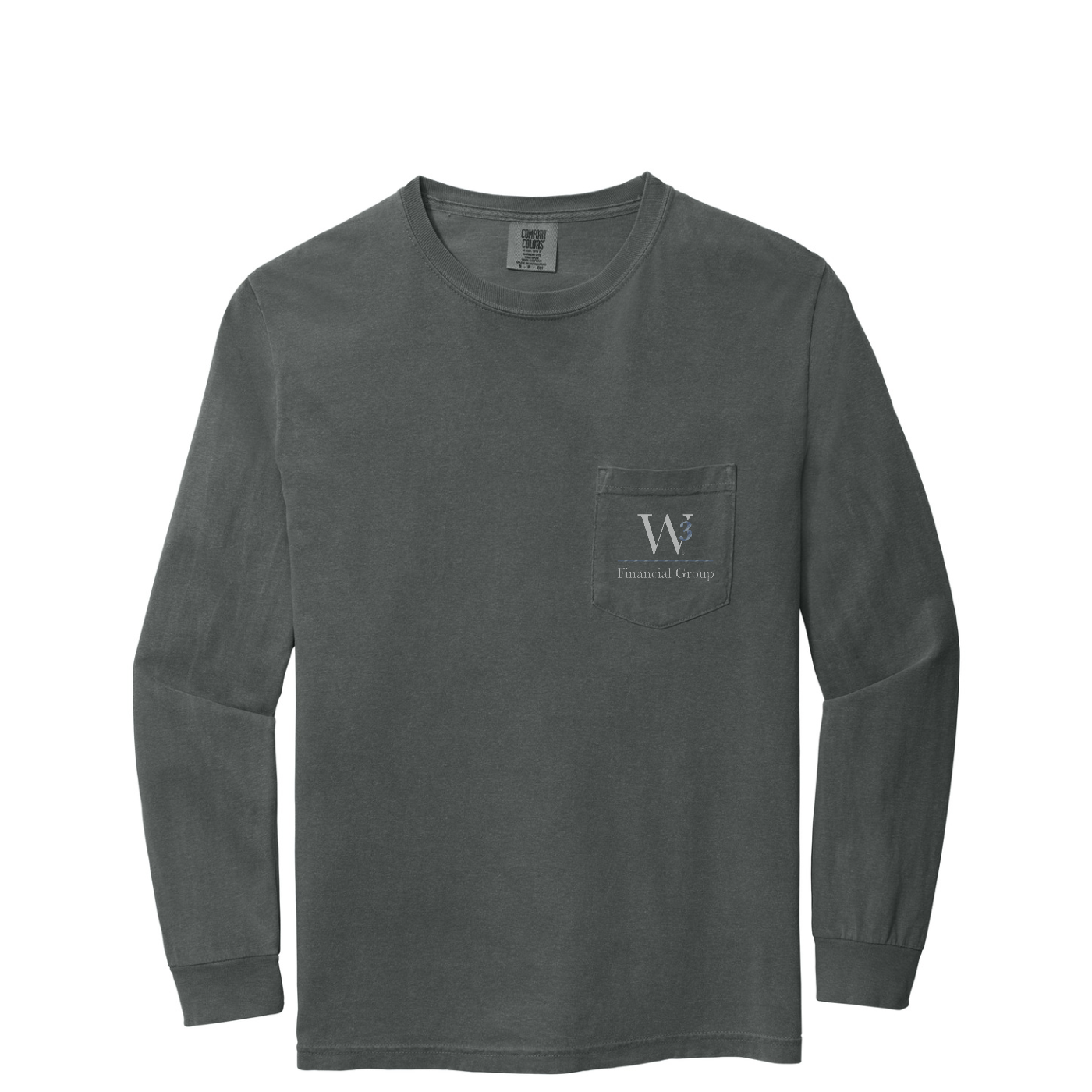 COMFORT COLORS  Heavyweight Ring Spun Long Sleeve Pocket Tee — Pepper