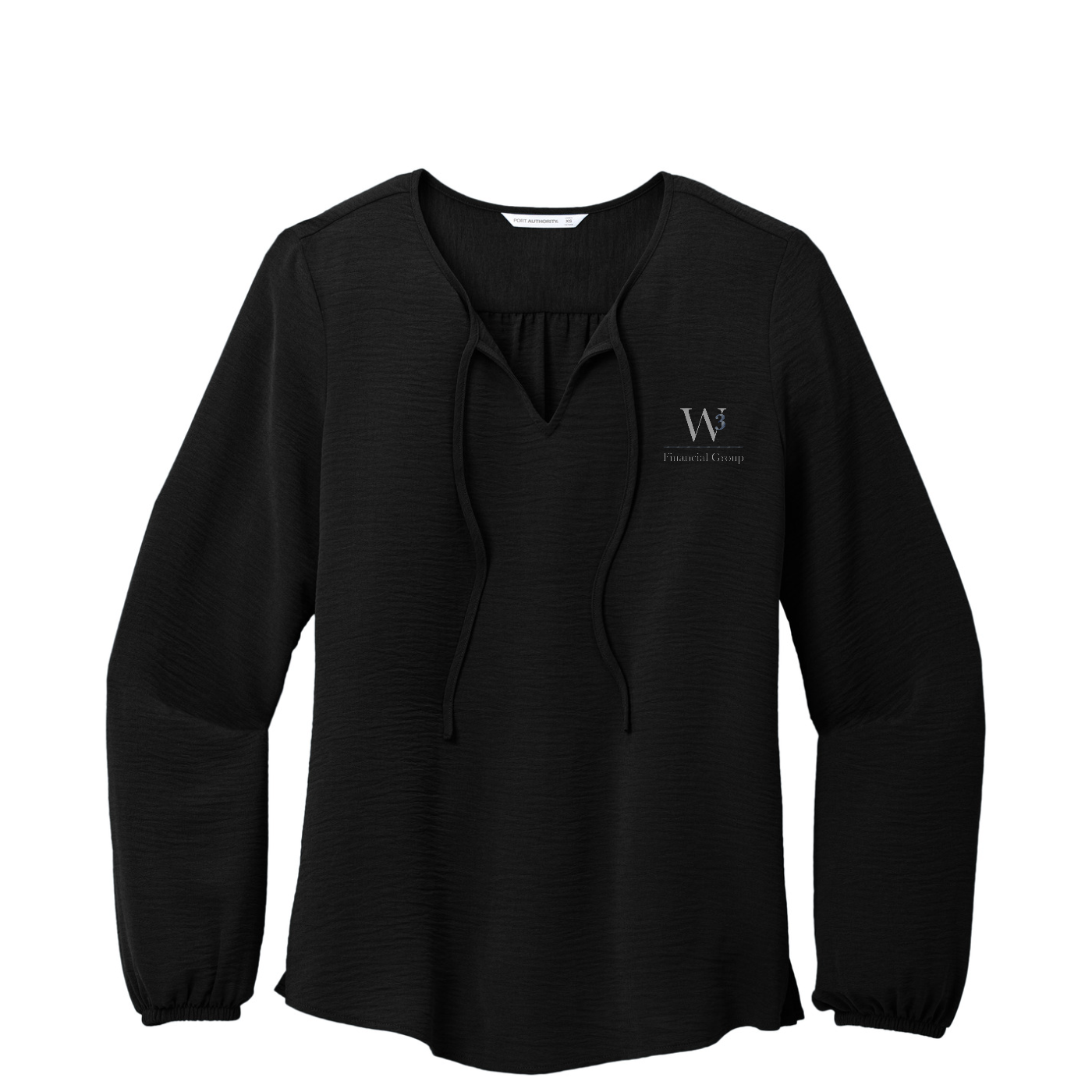 Port Authority Women's Textured Crepe Blouse — Deep Black