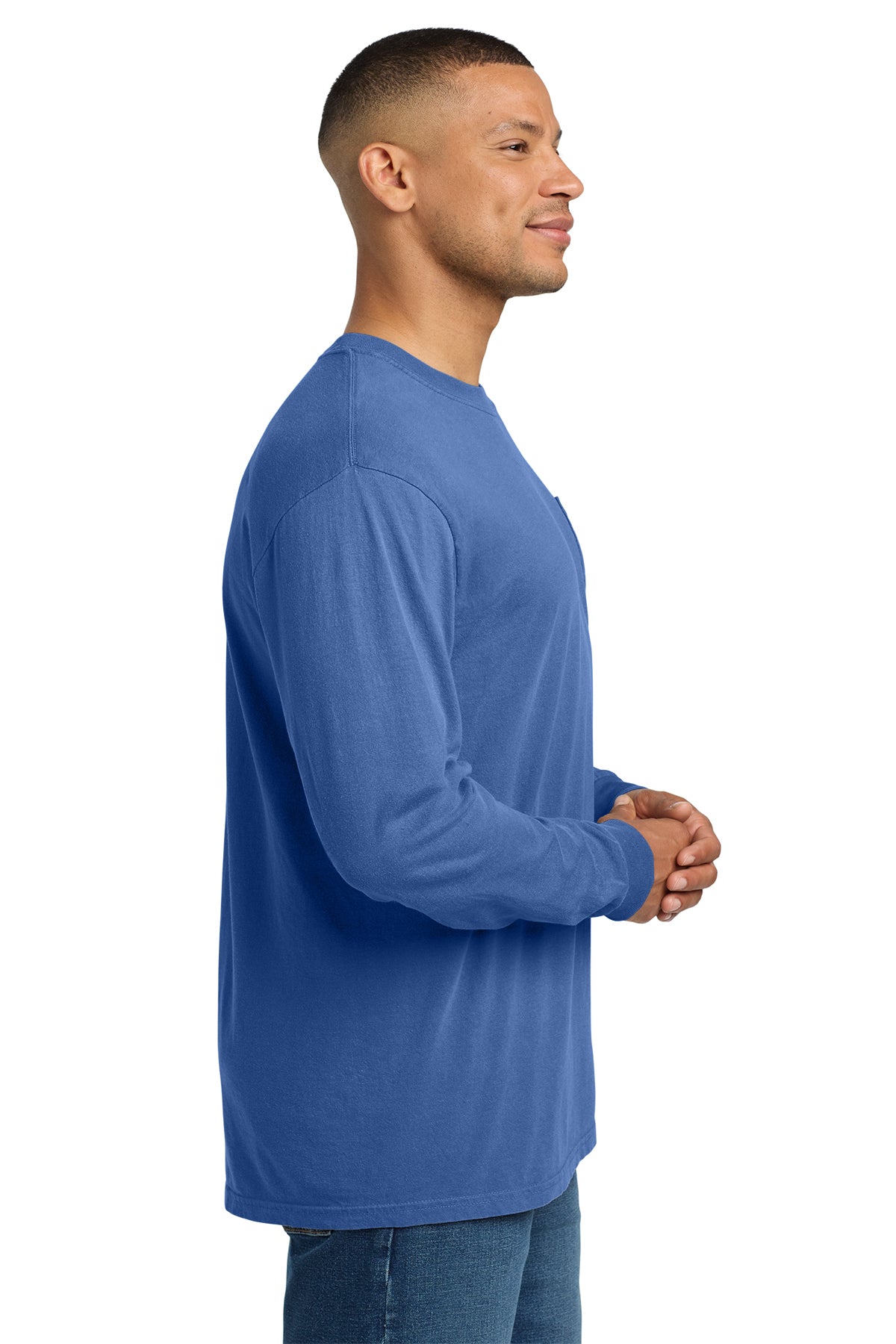 Comfort Colors® Heavyweight Ring Spun Long Sleeve Pocket Tee -  Embroidered