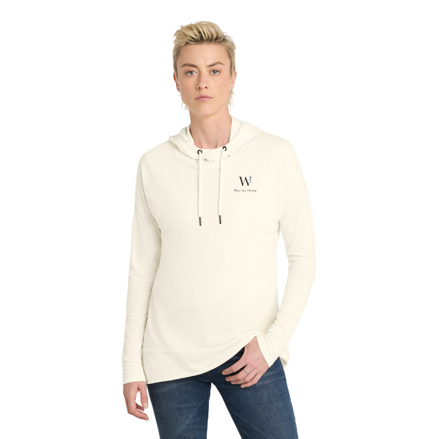 District  Women's Featherweight French Terry  Hoodie — model