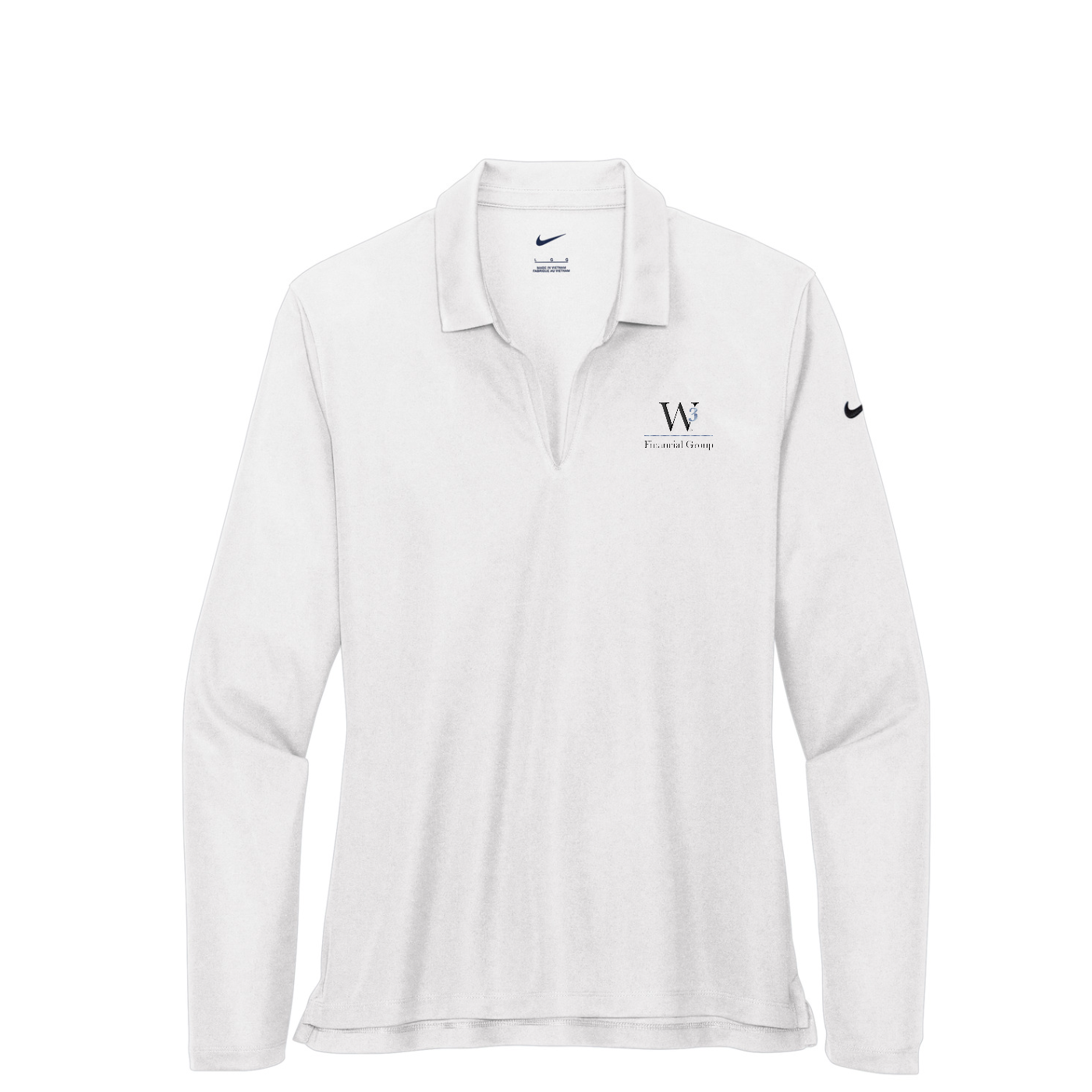 Nike Women's Dri-FIT Micro Pique 2.0 Long Sleeve Polo — White
