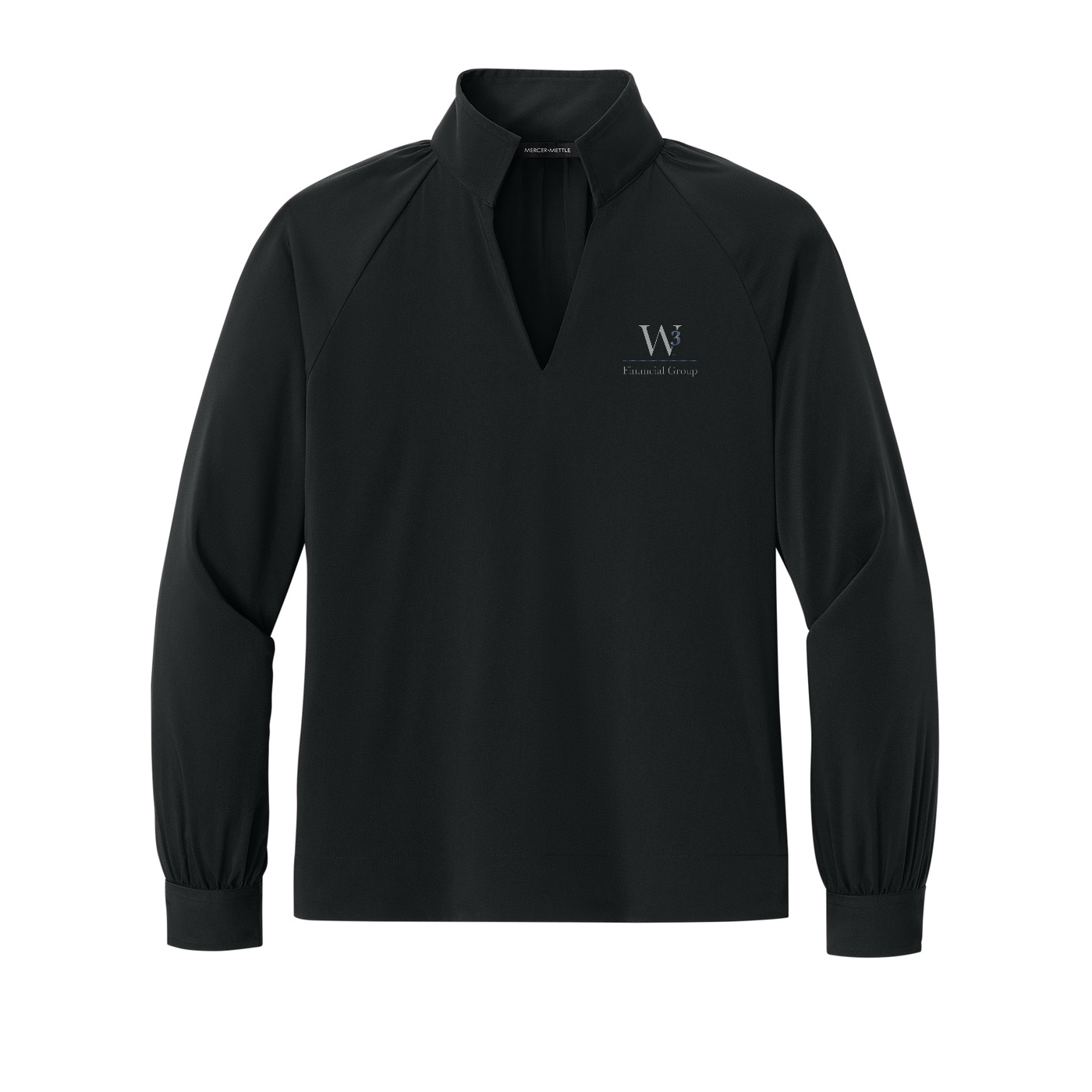 Mercer+Mettle Women's Long Sleeve Buttery Soft Popover Blouse — Deep Black
