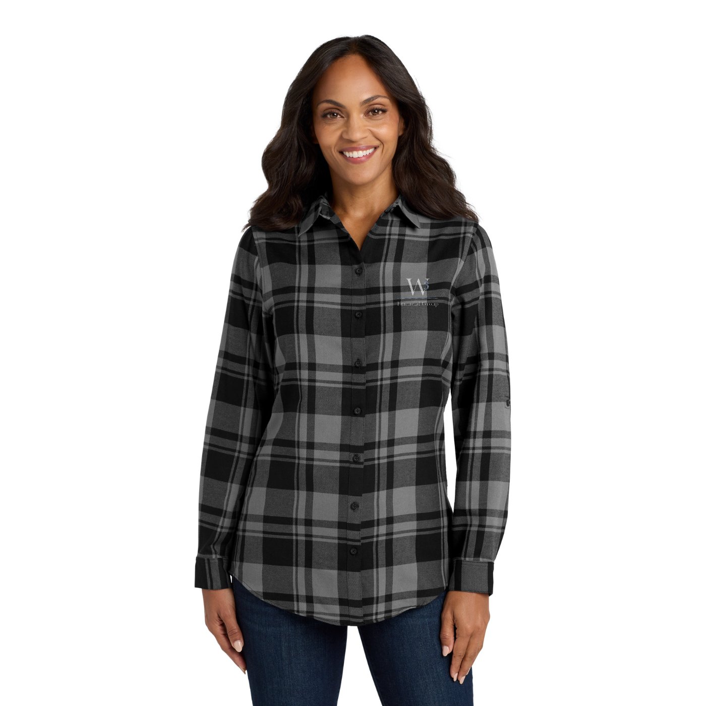 Port Authority Women's Plaid Flannel Tunic — model