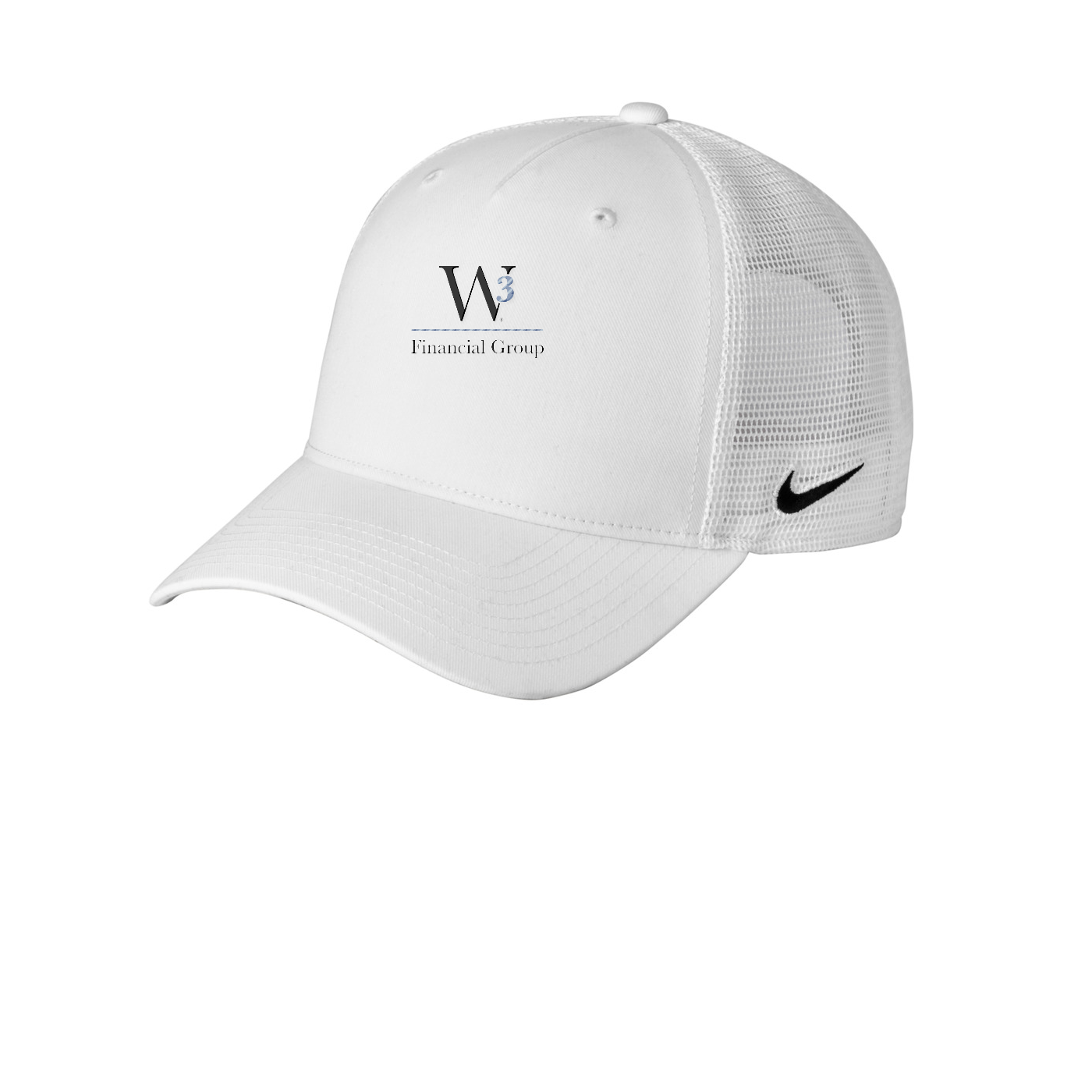 Nike Snapback Mesh Trucker Cap — White/ White