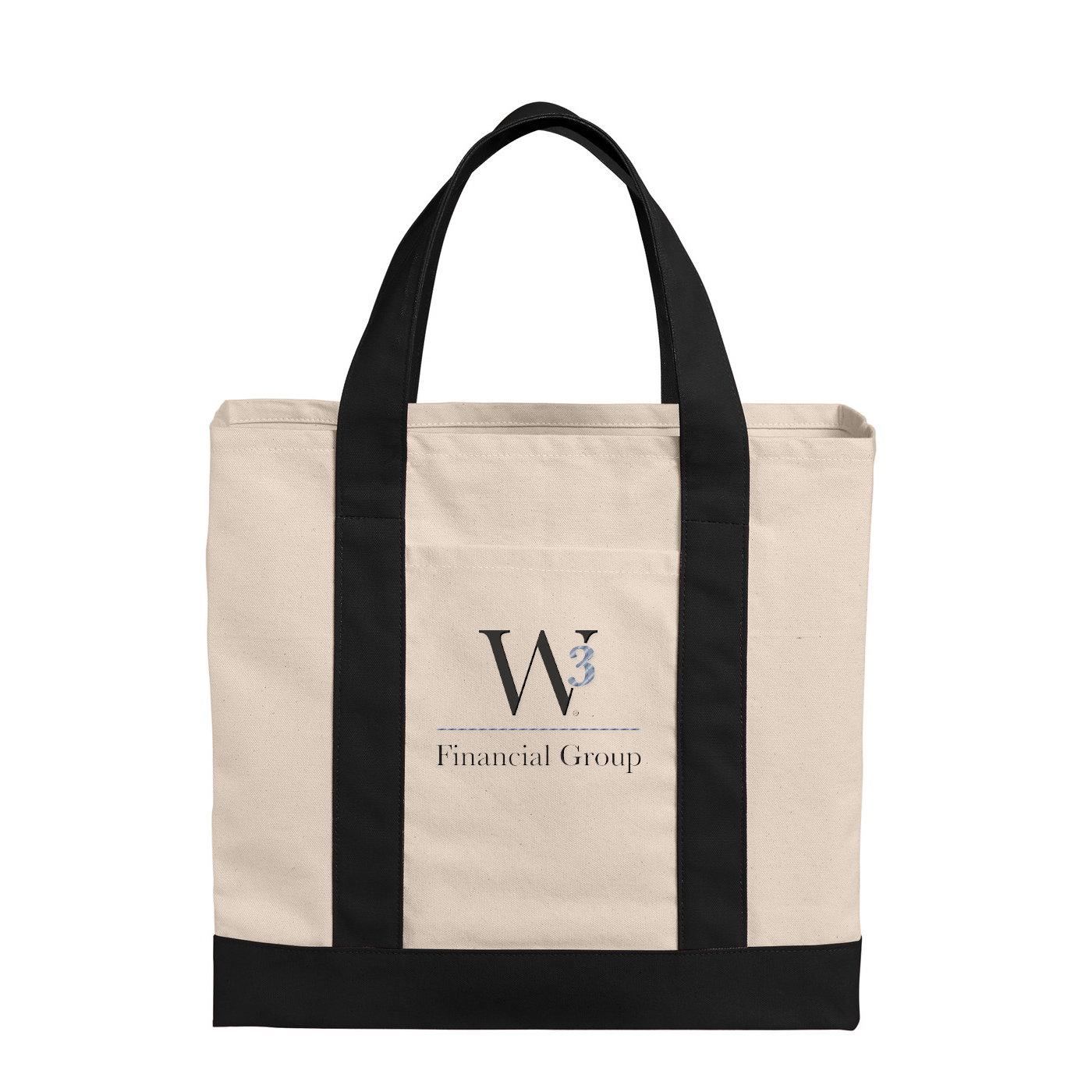 Port Authority Cotton Canvas Two-Tone Tote — Natural/ Deep Black