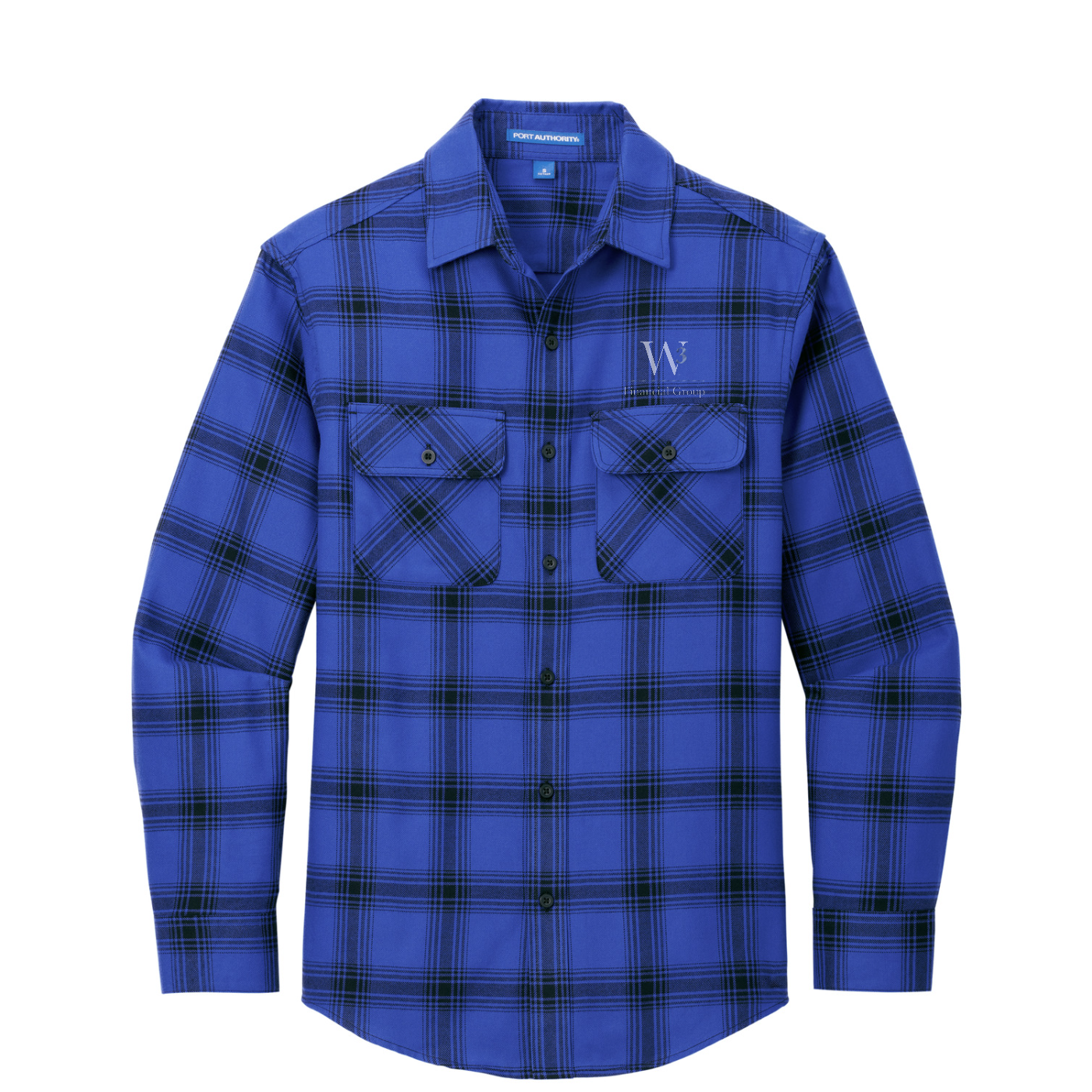 Port Authority Plaid Flannel Shirt — Royal/ Black Open Plaid