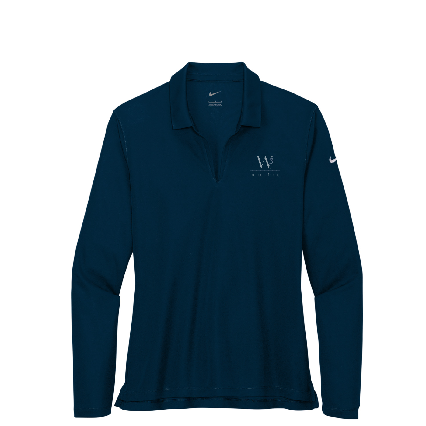 Nike Women's Dri-FIT Micro Pique 2.0 Long Sleeve Polo — Navy