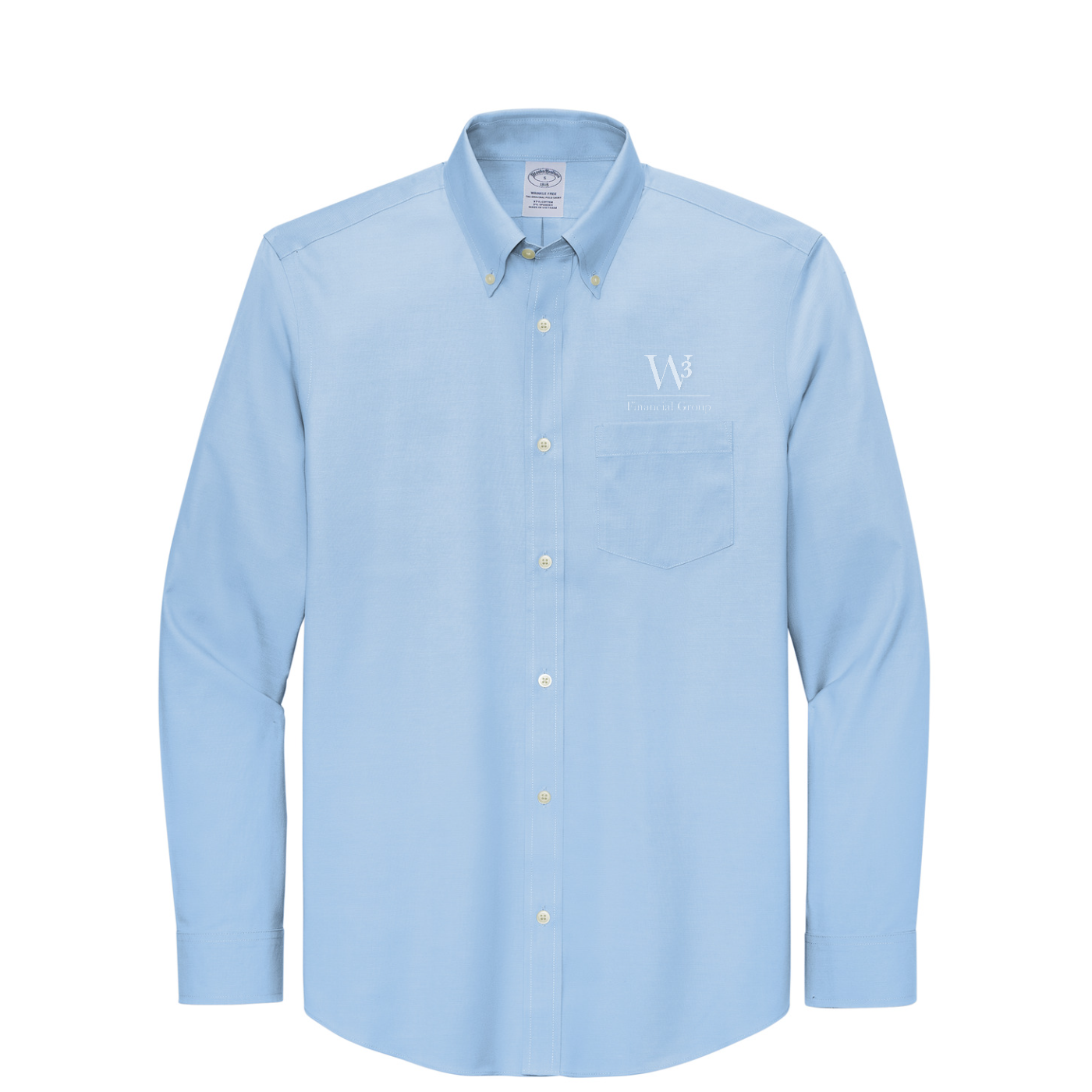Brooks Brothers Wrinkle-Free Stretch Pinpoint Shirt — Newport Blue