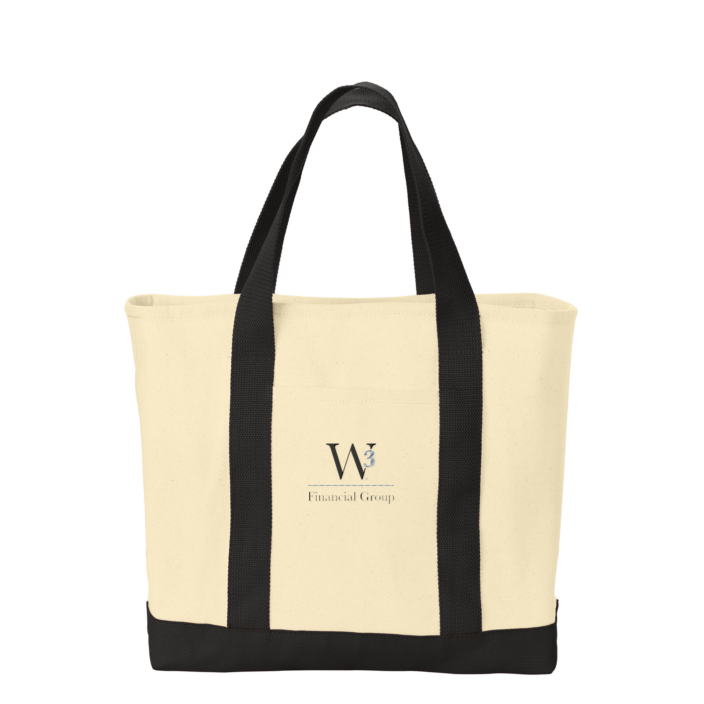 Port Authority - Ideal Twill Two-Tone Shopping Tote — Natural/ Black
