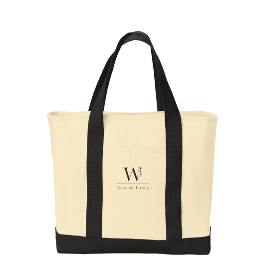 Port Authority - Ideal Twill Two-Tone Shopping Tote — Natural/ Black