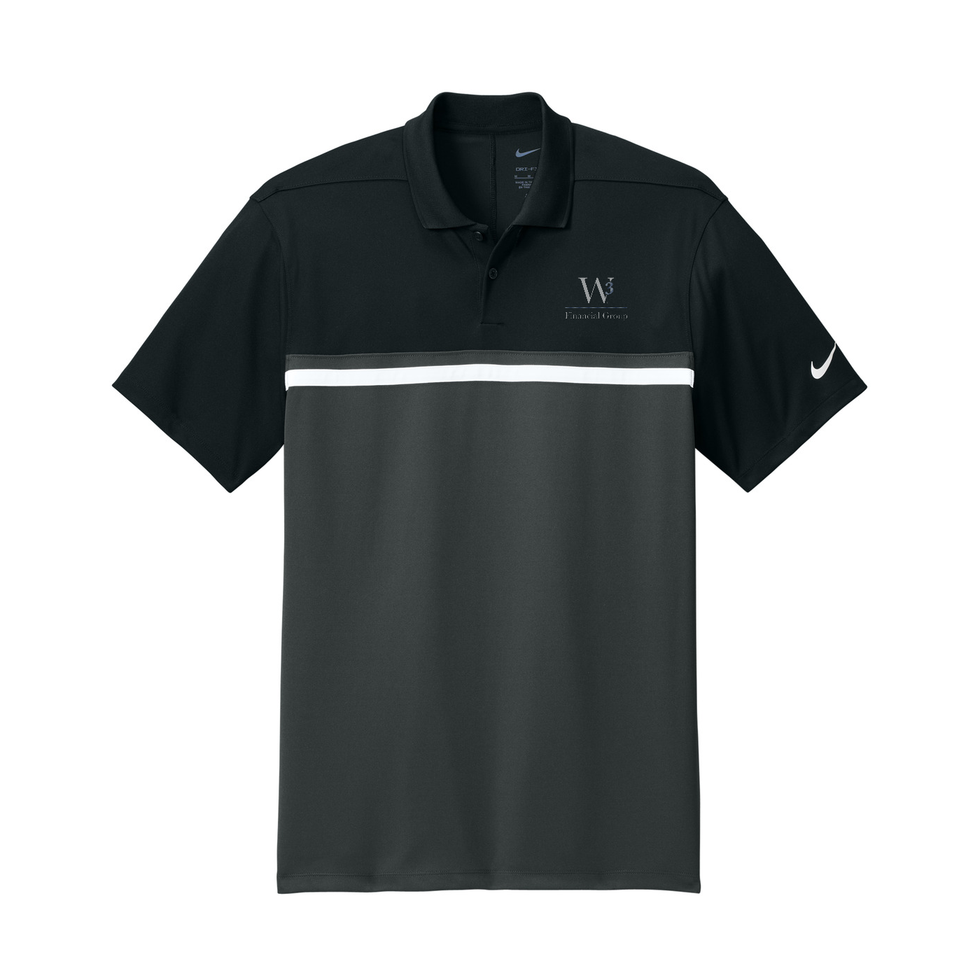 Nike Dri-FIT Victory Colorblock Polo — Black/ Anthracite/ White