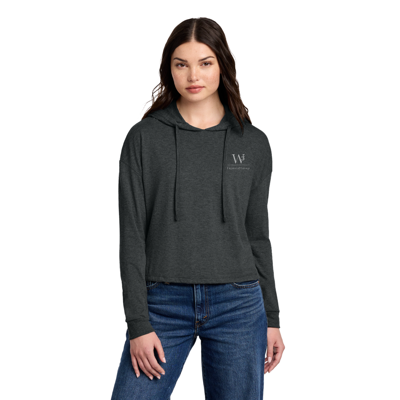 District Women's Perfect Tri Midi Long Sleeve Hoodie — model