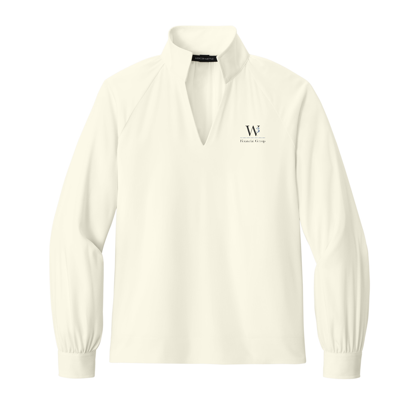 Mercer+Mettle Women's Long Sleeve Buttery Soft Popover Blouse — Ivory Chiffon