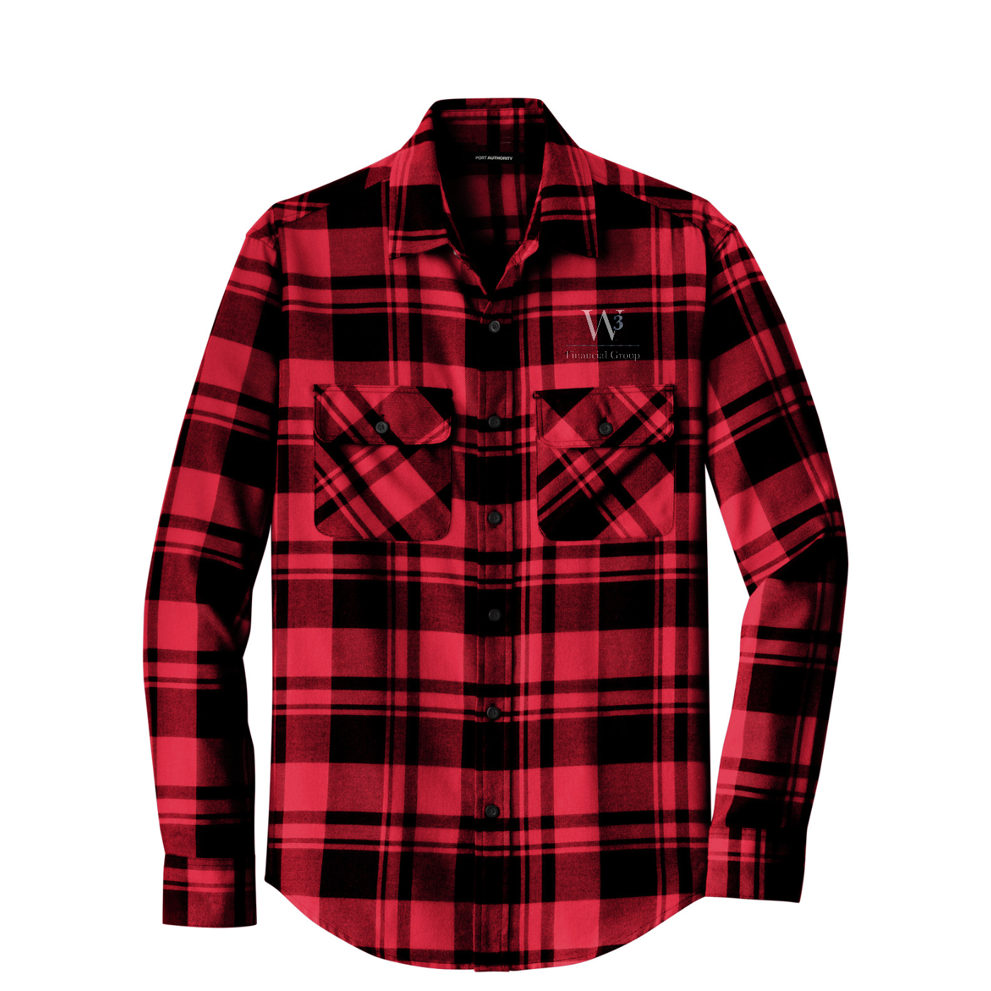 Port Authority Plaid Flannel Shirt — Engine Red/ Black