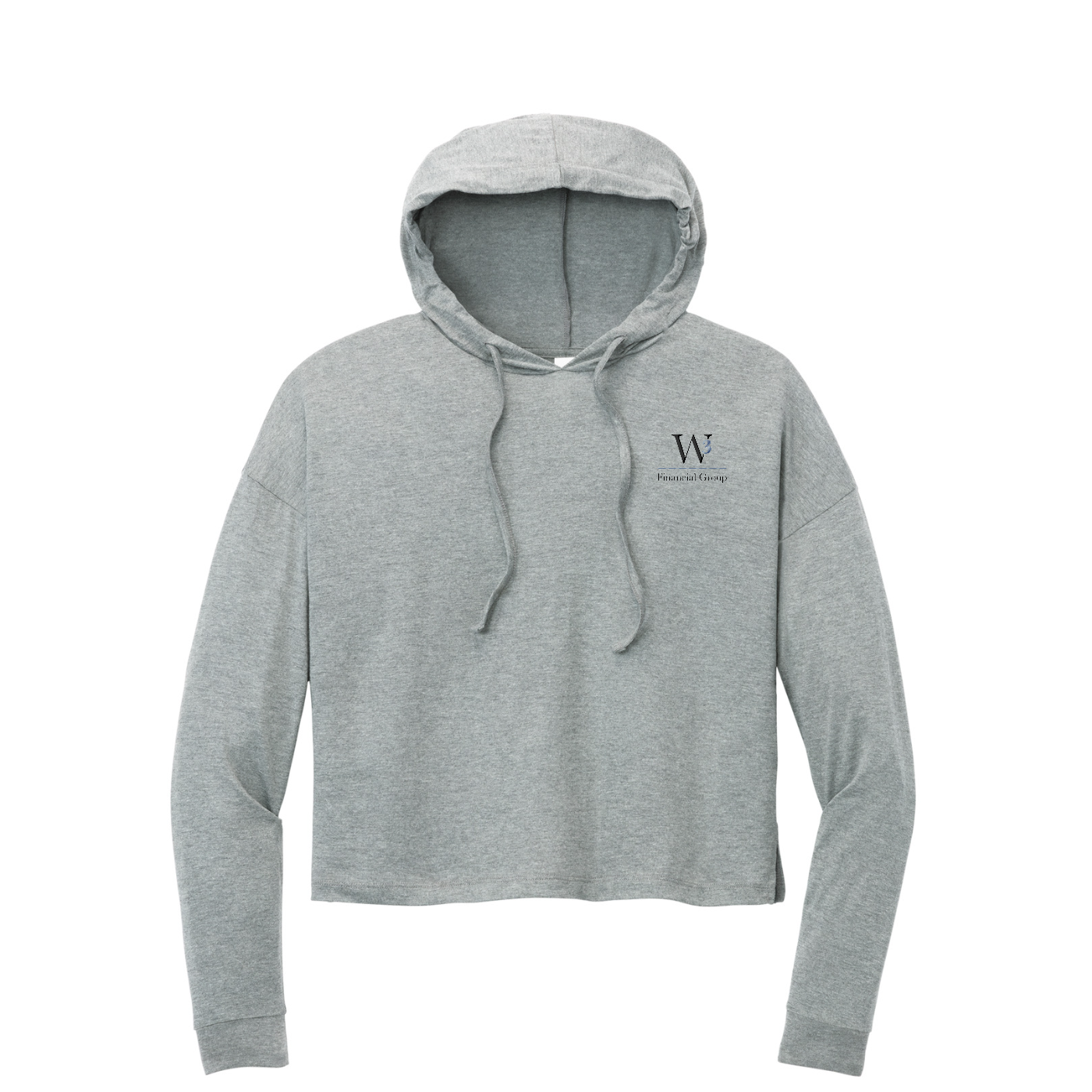 District Women's Perfect Tri Midi Long Sleeve Hoodie — Grey Frost