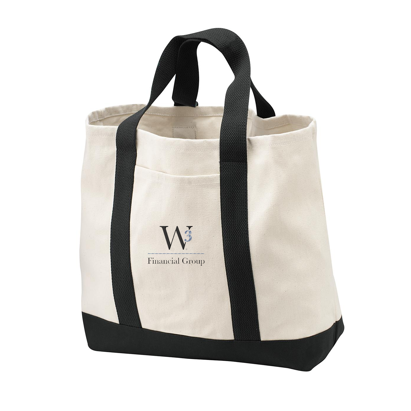 Port Authority - Ideal Twill Two-Tone Shopping Tote — Natural/ Black