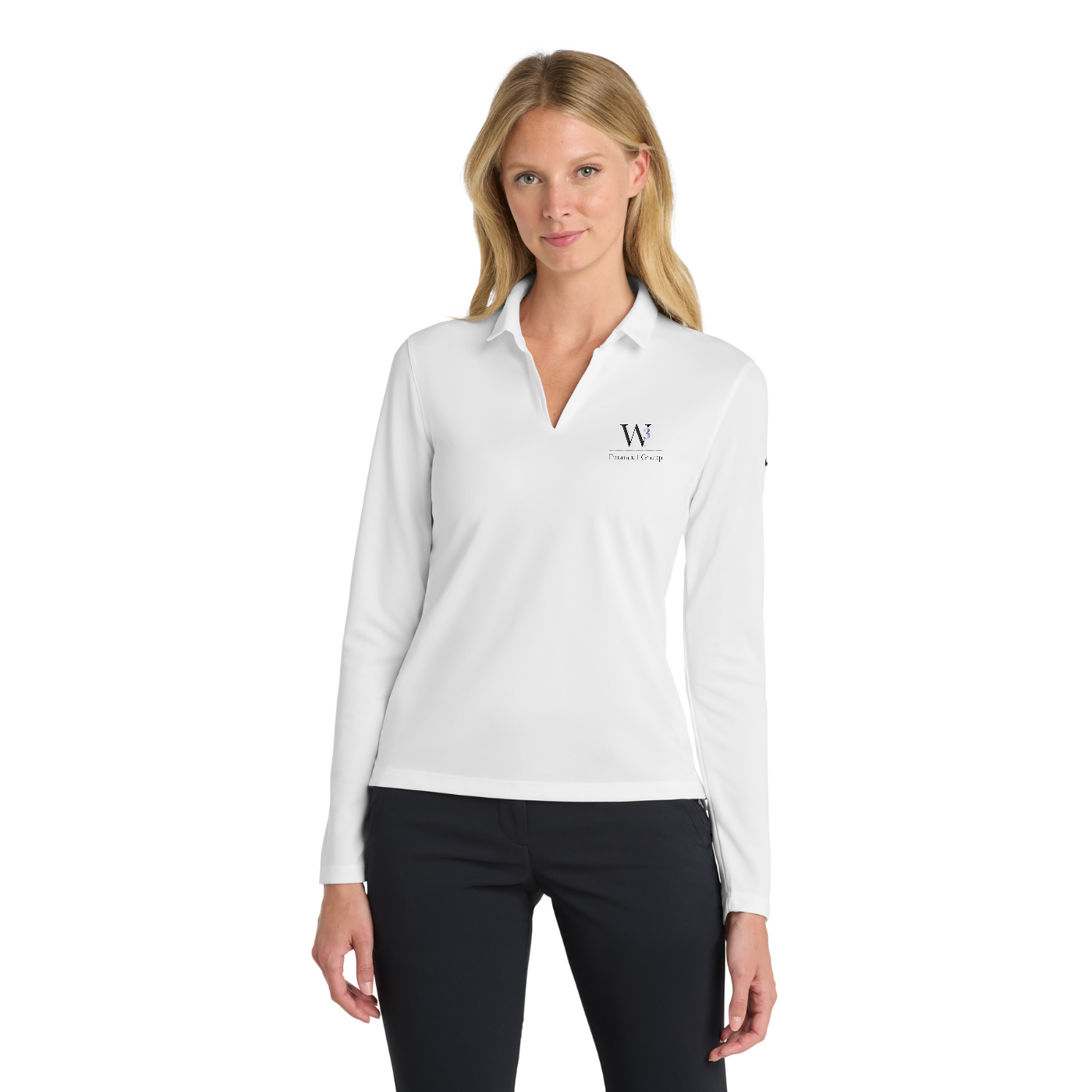 Nike Women's Dri-FIT Micro Pique 2.0 Long Sleeve Polo — model