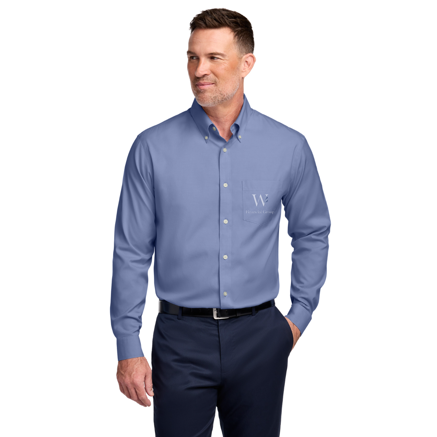 Brooks Brothers Wrinkle-Free Stretch Pinpoint Shirt — model