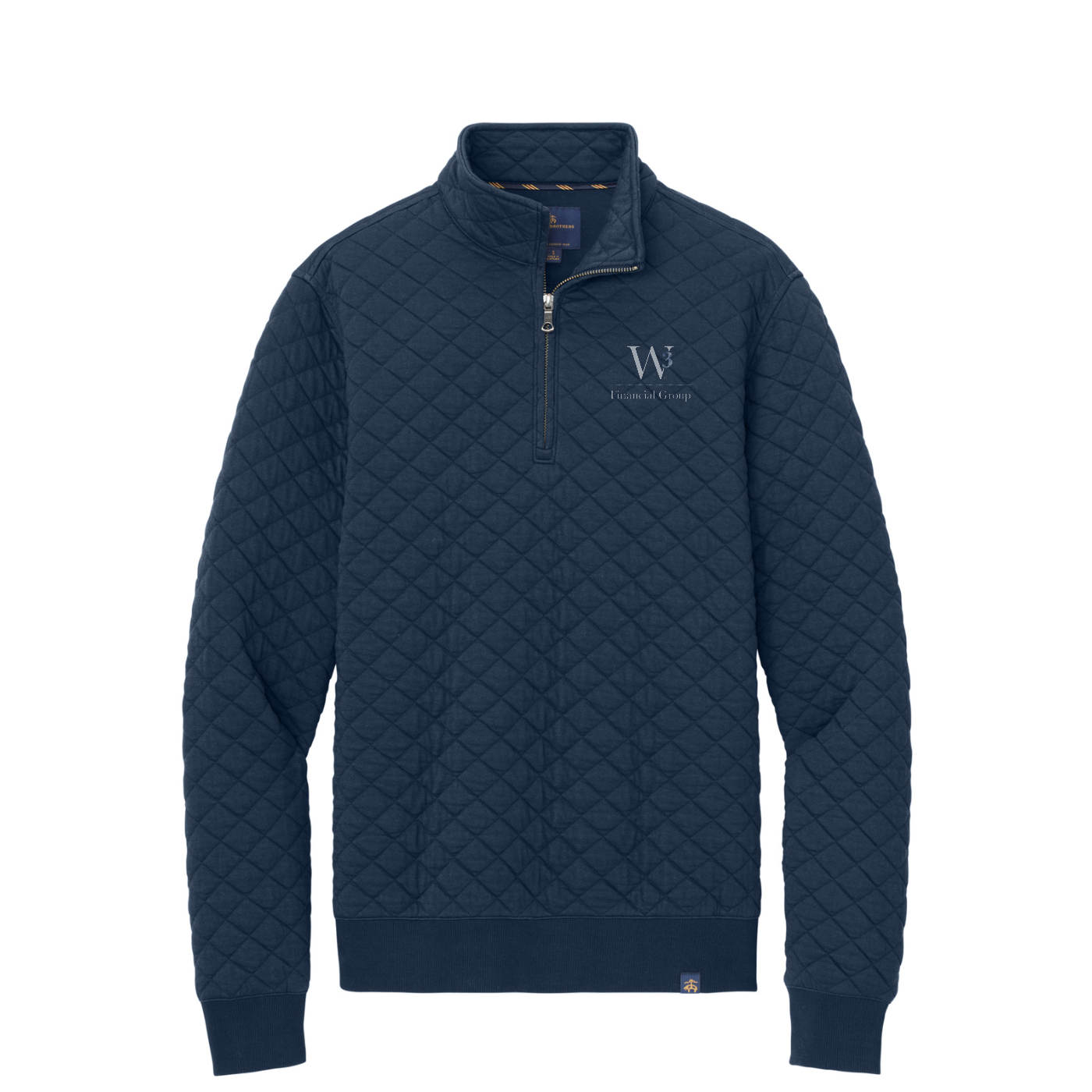 Brooks Brothers Diamond Quilt 1/4-Zip — Navy Blazer
