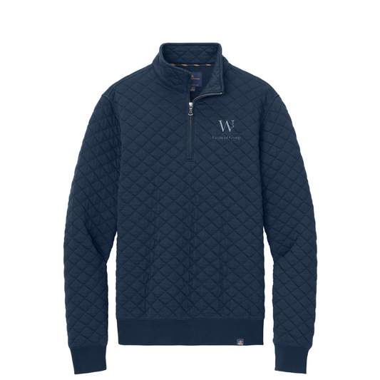 Brooks Brothers Diamond Quilt 1/4-Zip — Navy Blazer