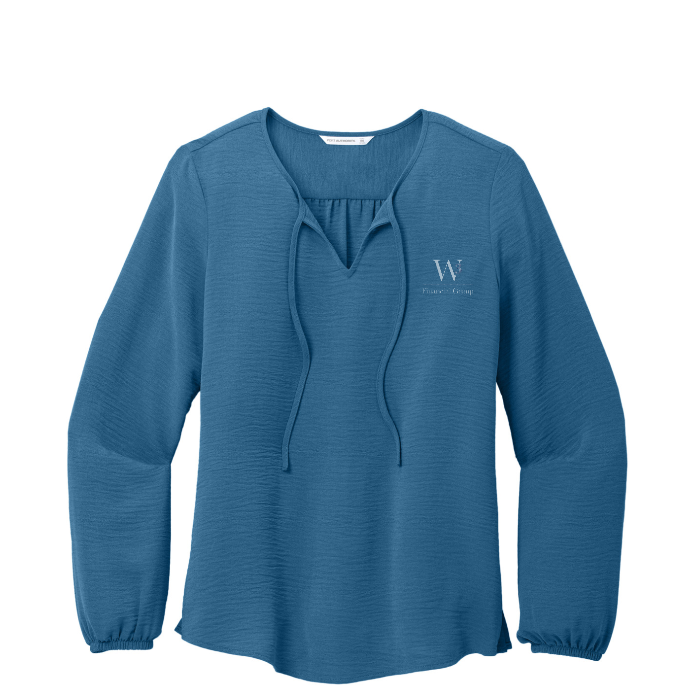 Port Authority Women's Textured Crepe Blouse — Aegean Blue