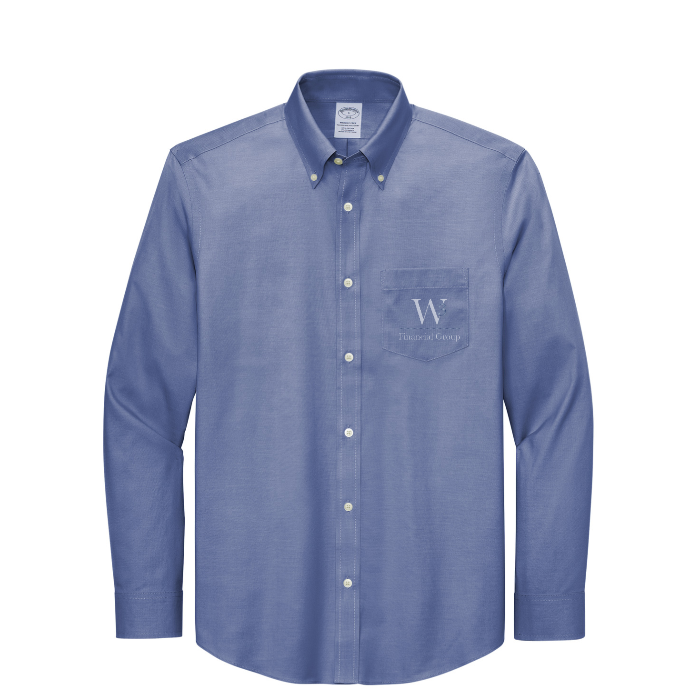 Brooks Brothers Wrinkle-Free Stretch Pinpoint Shirt — Cobalt Blue