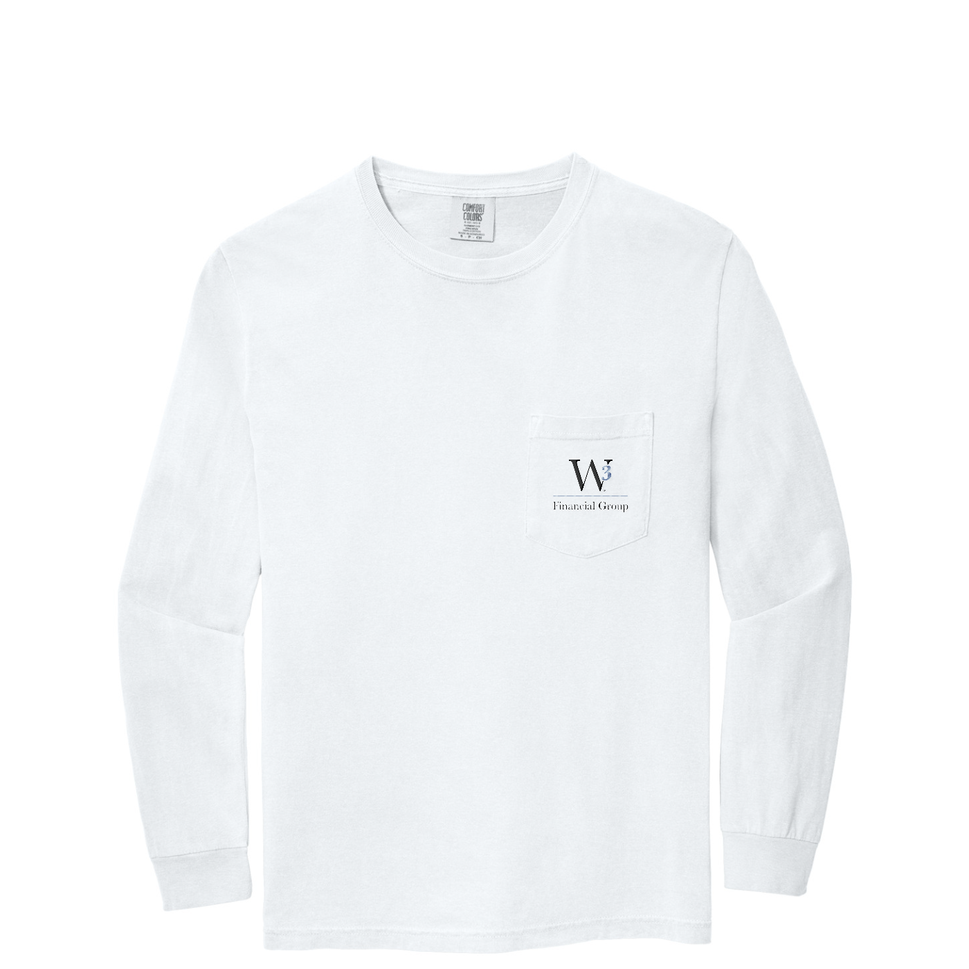 COMFORT COLORS  Heavyweight Ring Spun Long Sleeve Pocket Tee — White