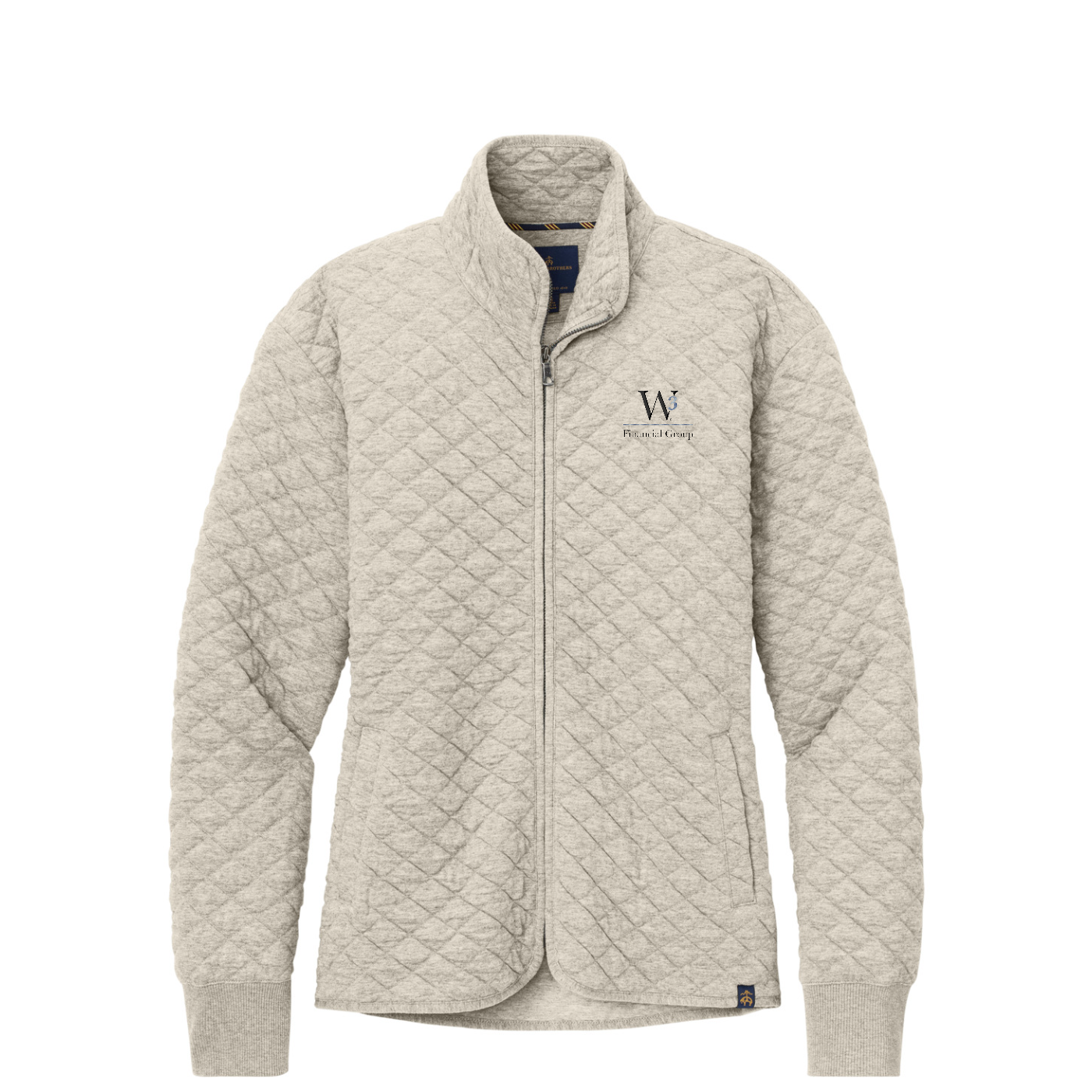 Brooks Brothers Women's Diamond Quilt Full-Zip — Oatmeal Heather