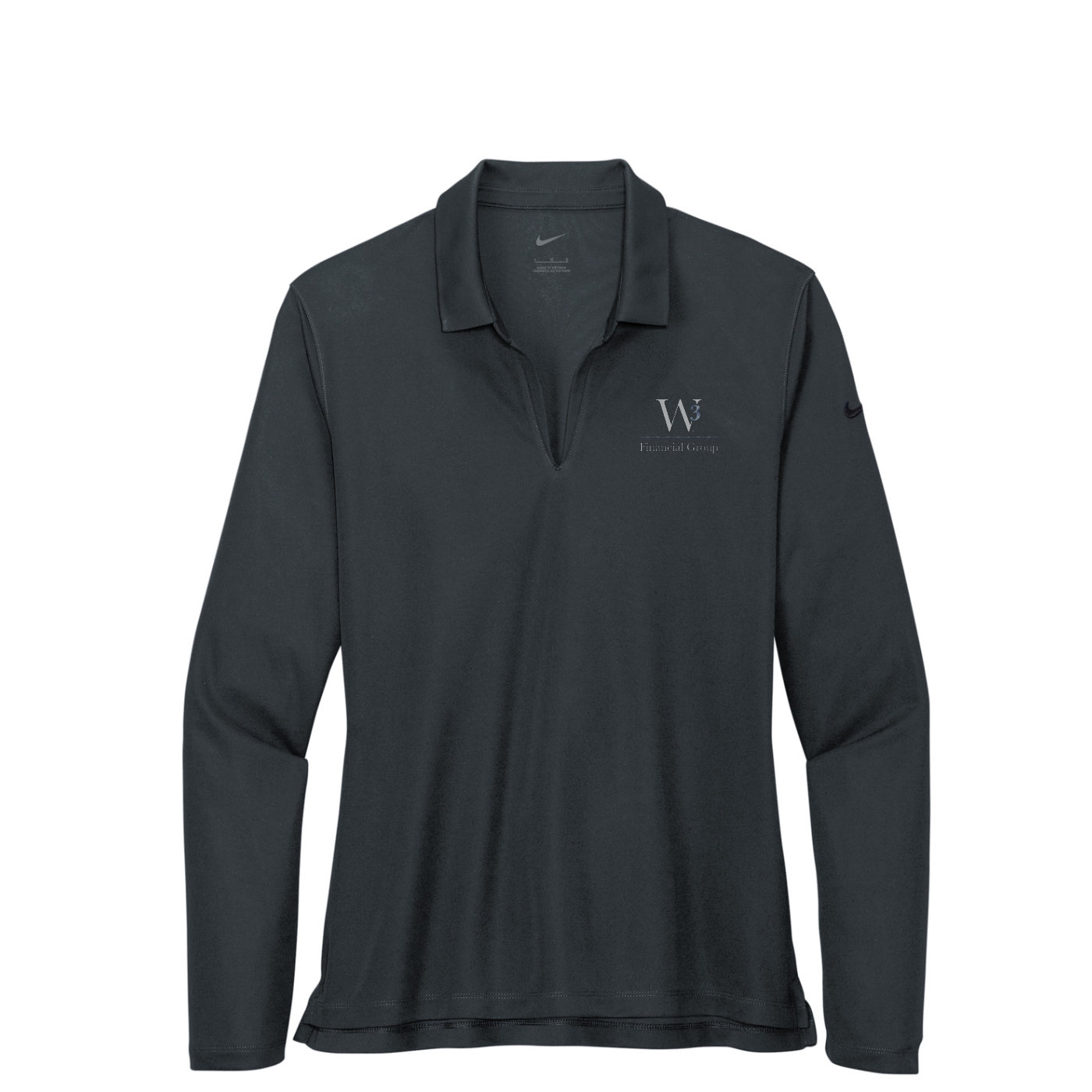 Nike Women's Dri-FIT Micro Pique 2.0 Long Sleeve Polo — Anthracite
