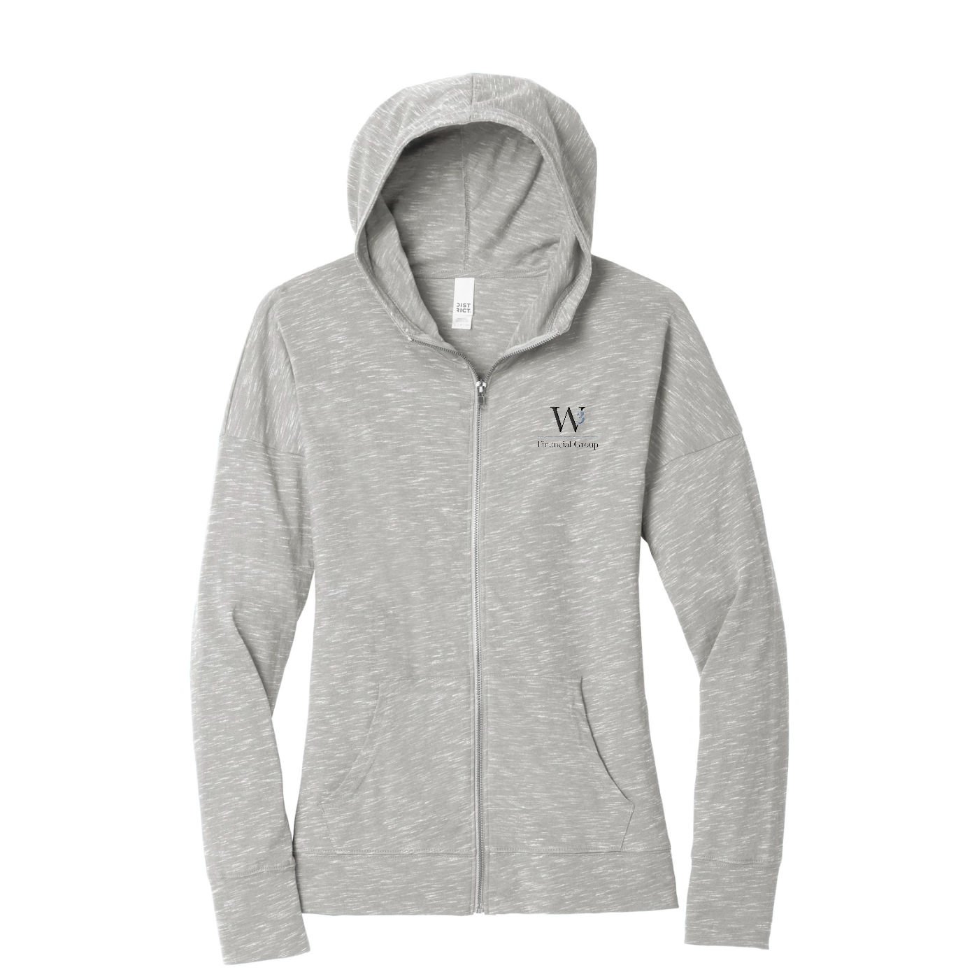 District  Women's Medal Full-Zip Hoodie — Light Grey