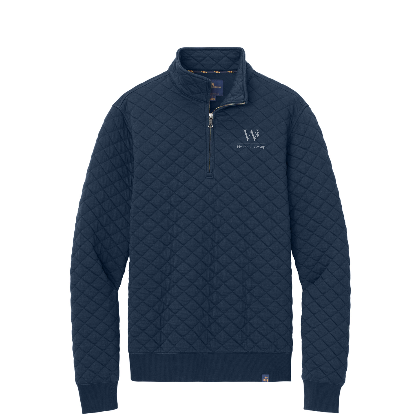 Brooks Brothers Diamond Quilt 1/4-Zip — Navy Blazer