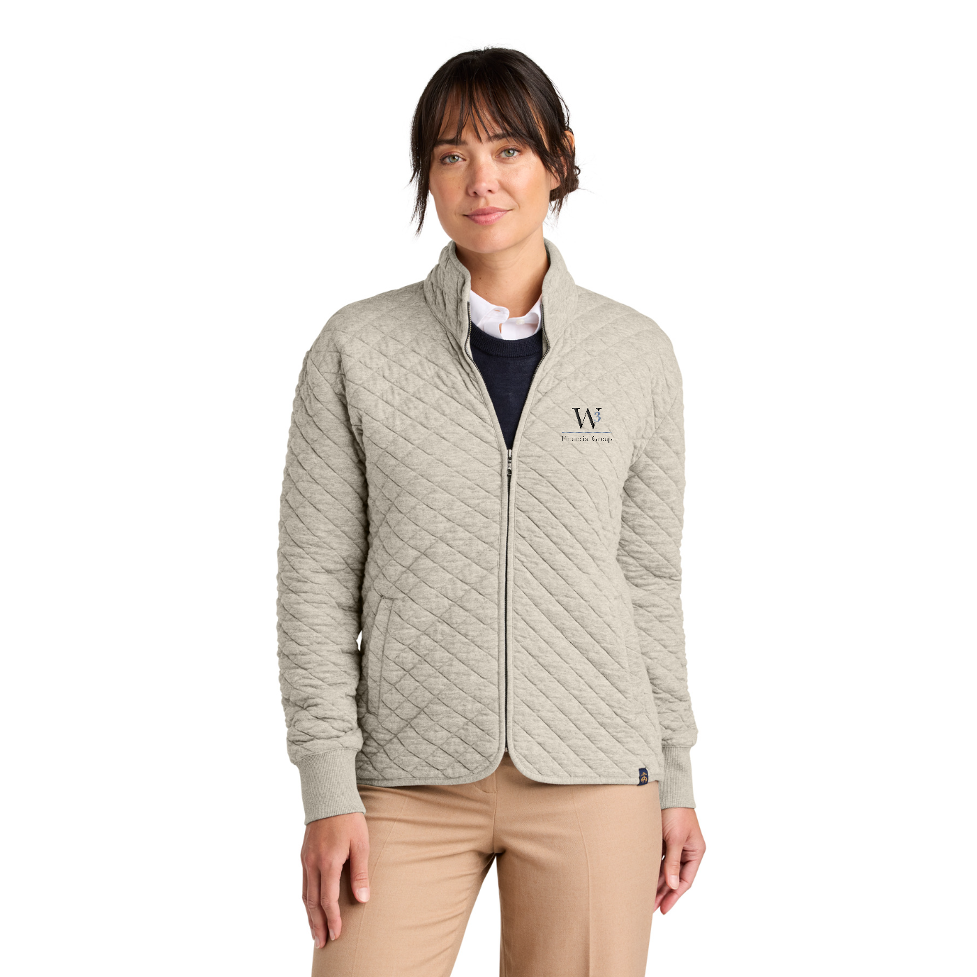 Brooks Brothers Women's Diamond Quilt Full-Zip — model