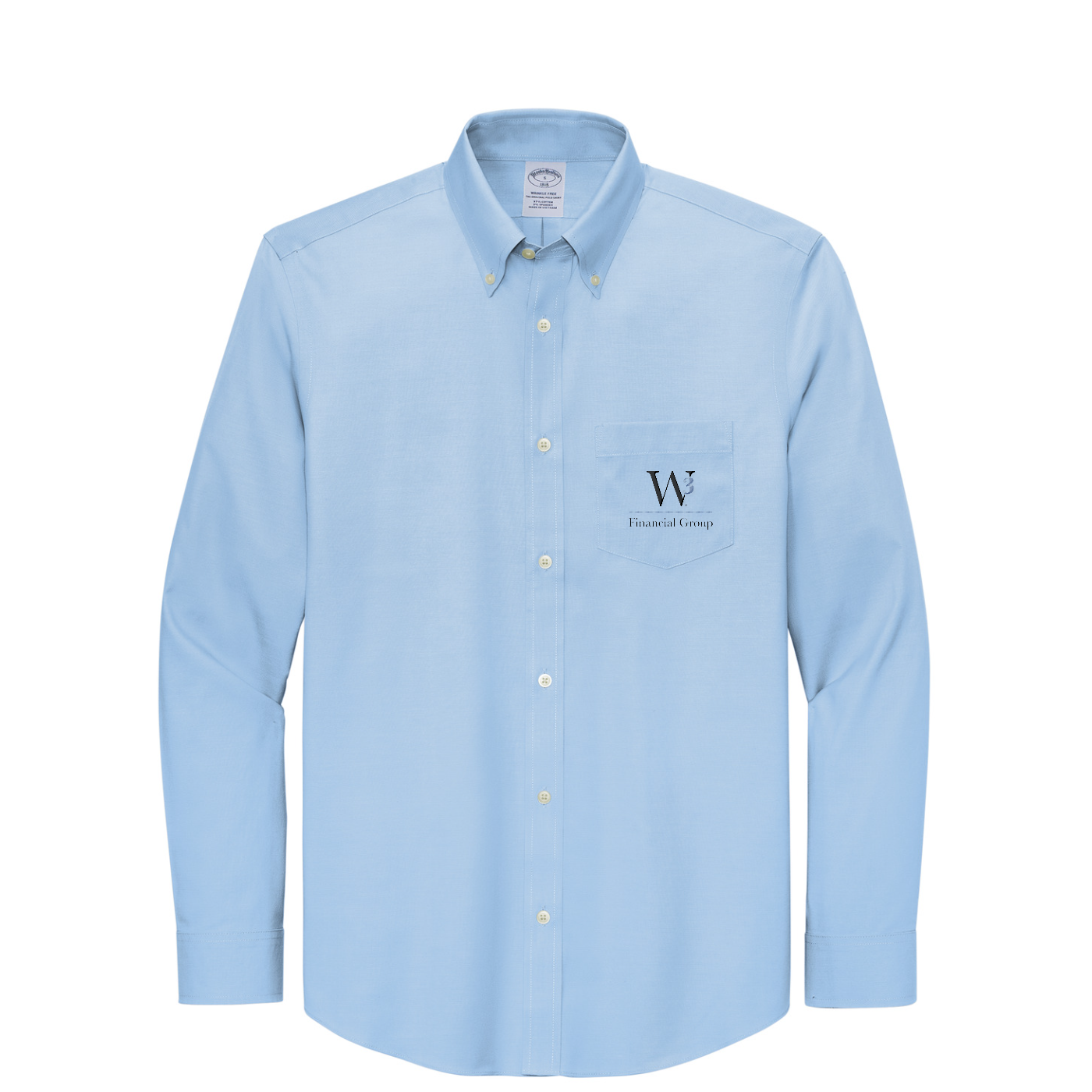 Brooks Brothers Wrinkle-Free Stretch Pinpoint Shirt — Newport Blue