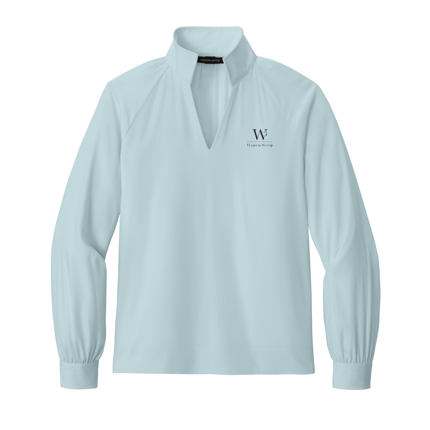 Mercer+Mettle Women's Long Sleeve Buttery Soft Popover Blouse — Celestial Blue