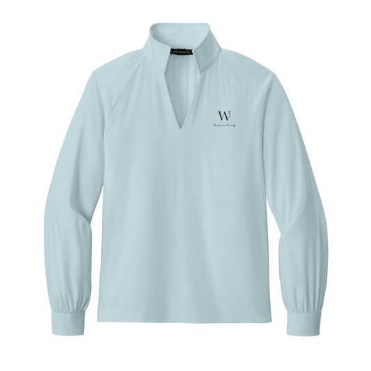 Mercer+Mettle Women's Long Sleeve Buttery Soft Popover Blouse — Celestial Blue