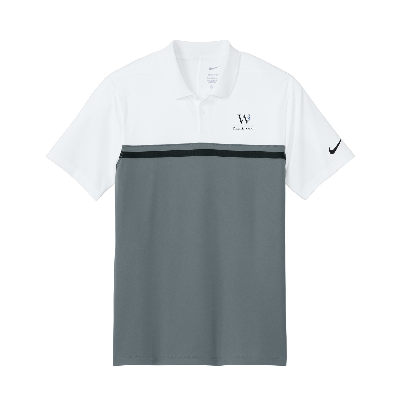 Nike Dri-FIT Victory Colorblock Polo — White/ Cool Grey/ Black