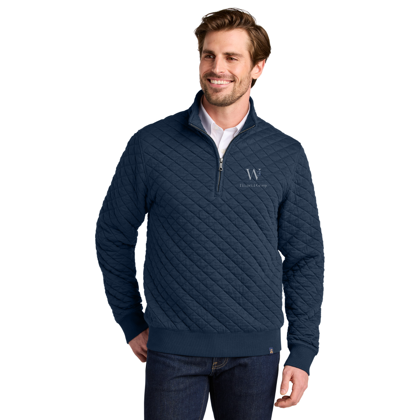 Brooks Brothers Diamond Quilt 1/4-Zip — model
