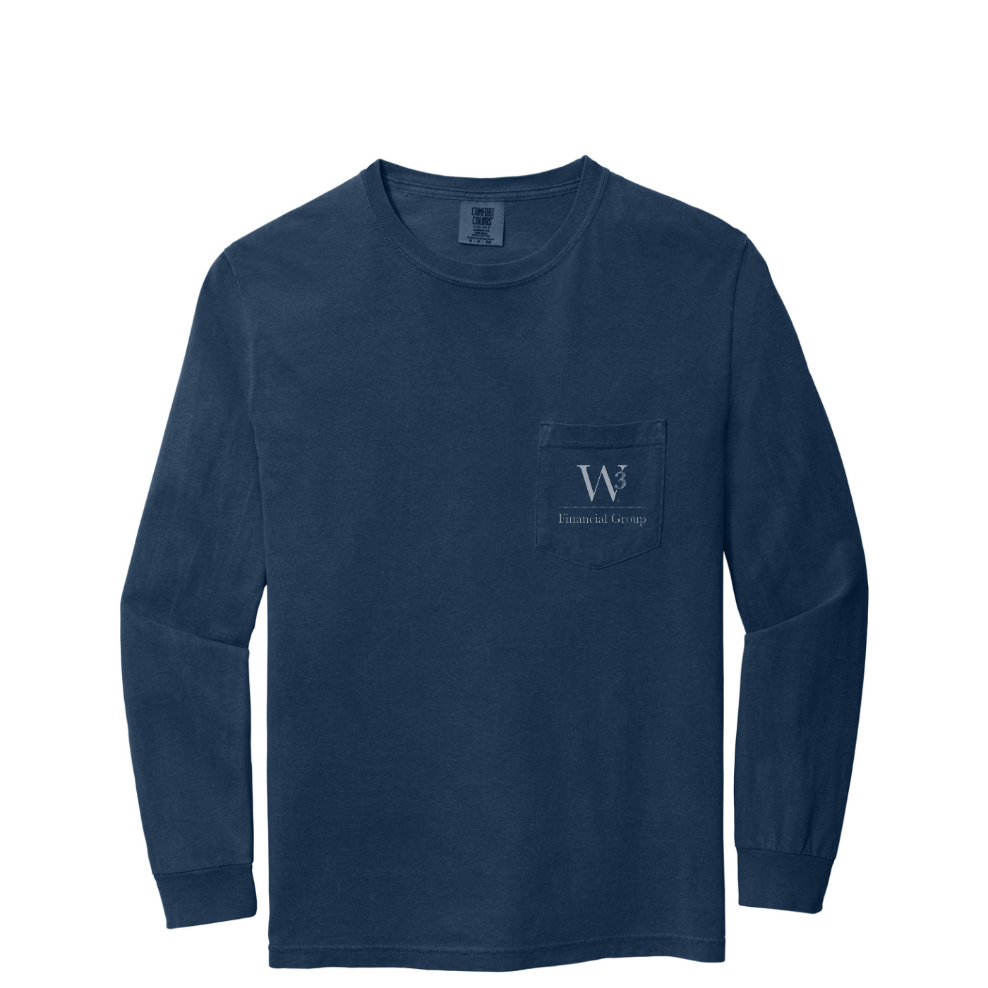 COMFORT COLORS  Heavyweight Ring Spun Long Sleeve Pocket Tee — True Navy